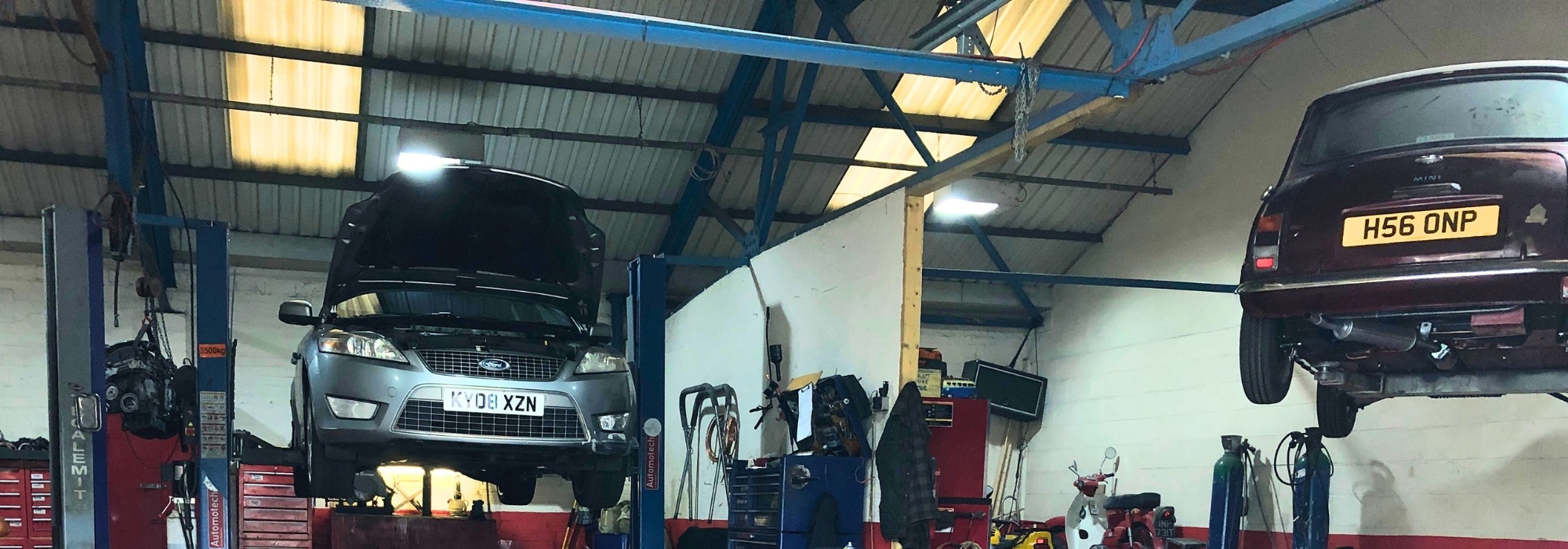 Brake disc inspection being carried out at Lowes Garage Worcester Brake disc inspection being carried out at Lowes Garage Worcester